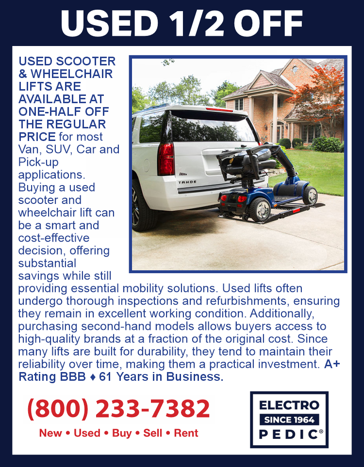 Used scooter or wheelchair lifts ½ off
