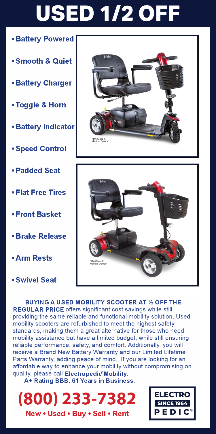 Used mobility scooters ½ off